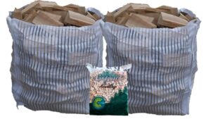Quality Hardwood Ash Bulk Bags x 2 - plus 1 x bag of Kindling